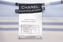 画像をギャラリービューアに読み込む, CHANEL シャネル ボーダー 半袖Ｔシャツ ブルー 00C P14952V08385 サイズ38 美品 中古 48310