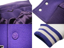 画像をギャラリービューアに読み込む, LOUIS VUITTON ルイヴィトン マルチパッチミックスドレザーバーシティブルゾン パープル ホワイト 1AAHHA サイズ48 美品 中古 48339