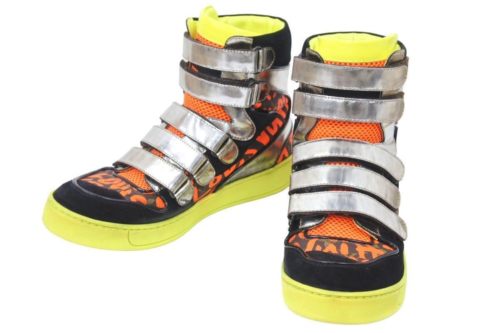 LOUIS VUITTON 09SS Graffiti Mix Patchwork High Cut Sneakers FD0010 6 1/2 Orange Used 48814