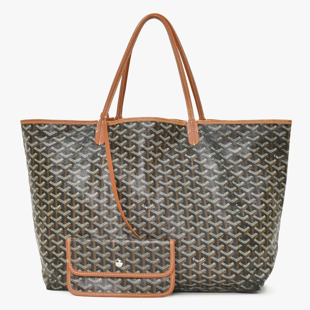 極美品 GOYARD ゴヤール SAINT LOUIS GM サンルイGM ブラウン トートバッグ PVCコーティングキャンバス 中古 4a004887