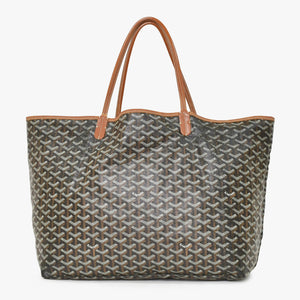 極美品 GOYARD ゴヤール SAINT LOUIS GM サンルイGM ブラウン トートバッグ PVCコーティングキャンバス 中古 4a004887