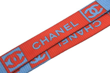 Load image into Gallery viewer, CHANEL シャネル スポーツライン ネックストラップ A19162 02S キャンバス フランス ブルー オレンジ シルバー 美品 中古 49010