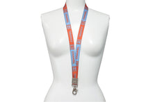 Load image into Gallery viewer, CHANEL シャネル スポーツライン ネックストラップ A19162 02S キャンバス フランス ブルー オレンジ シルバー 美品 中古 49010