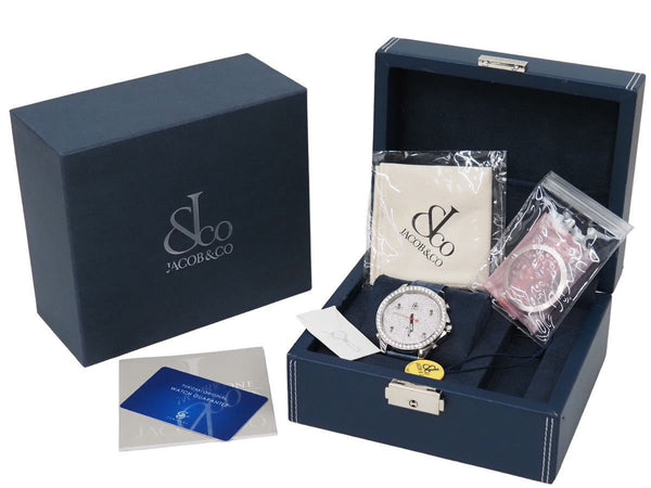 ジェイコブ JACOB&CO ファイブタイムゾーン ベゼルダイヤ JC-53D 時計 美品 中古 全付き 49185