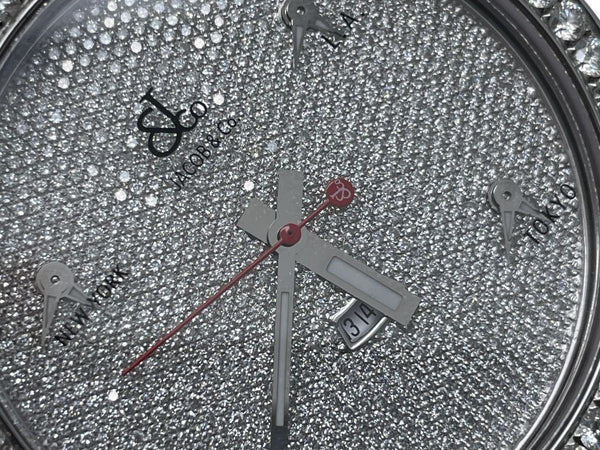 ジェイコブ JACOB&CO ファイブタイムゾーン ベゼルダイヤ JC-53D 時計 美品 中古 全付き 49185