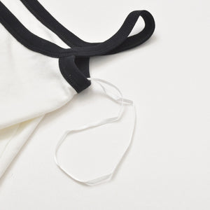 極美品 COURREGES クレージュ アシンメトリー ワンショルダー トップス 323JT0209JS0070 長袖Tシャツ ブランドロゴ刺繍 ホワイト ブラック Sサイズ レディース 中古 4a004941