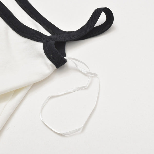 極美品 COURREGES クレージュ アシンメトリー ワンショルダー トップス 323JT0209JS0070 長袖Tシャツ ブランドロゴ刺繍 ホワイト ブラック Sサイズ レディース 中古 4a004941