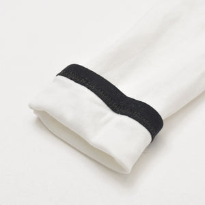 極美品 COURREGES クレージュ アシンメトリー ワンショルダー トップス 323JT0209JS0070 長袖Tシャツ ブランドロゴ刺繍 ホワイト ブラック Sサイズ レディース 中古 4a004941