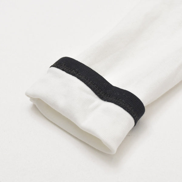 極美品 COURREGES クレージュ アシンメトリー ワンショルダー トップス 323JT0209JS0070 長袖Tシャツ ブランドロゴ刺繍 ホワイト ブラック Sサイズ レディース 中古 4a004941