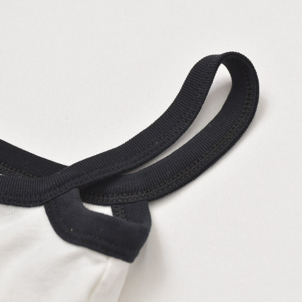 極美品 COURREGES クレージュ アシンメトリー ワンショルダー トップス 323JT0209JS0070 長袖Tシャツ ブランドロゴ刺繍 ホワイト ブラック Sサイズ レディース 中古 4a004941