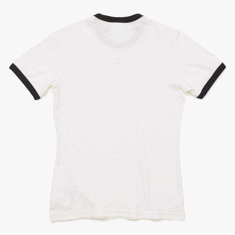 Very Good Condition COURREGES Signature Contrast Ringer T-shirt 41-158-13-021918 T-shirt White Black S Size Used 4a004942