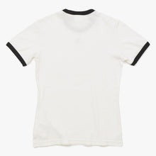 Load image into Gallery viewer, 極美品 COURREGES クレージュ シグニチャー コントラスト リンガーTシャツ 41-158-13-021918 Tシャツ カットソー ブランドロゴ刺繍 ホワイト ブラック Sサイズ レディース 中古 4a004942