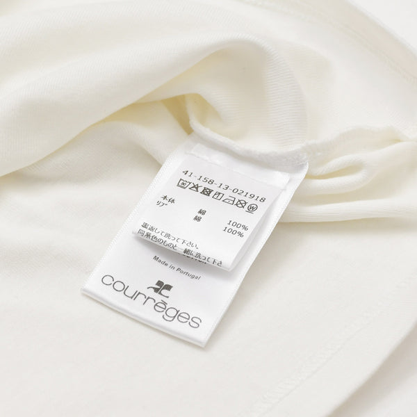 Very Good Condition COURREGES Signature Contrast Ringer T-shirt 41-158-13-021918 T-shirt White Black S Size Used 4a004942