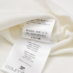 Very Good Condition COURREGES Signature Contrast Ringer T-shirt 41-158-13-021918 T-shirt White Black S Size Used 4a004942