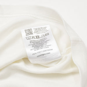 Very Good Condition COURREGES Signature Contrast Ringer T-shirt 41-158-13-021918 T-shirt White Black S Size Used 4a004942