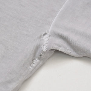 極美品 BALENCIAGA バレンシアガ Tシャツ メタルロゴ 694576 TMV88 ダメージ加工 ペイント サイズL グレー コットン中古 4a004943