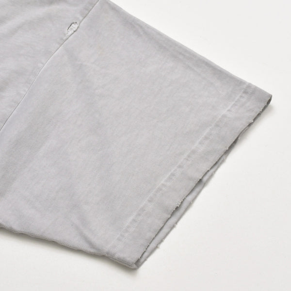 極美品 BALENCIAGA バレンシアガ Tシャツ メタルロゴ 694576 TMV88 ダメージ加工 ペイント サイズL グレー コットン中古 4a004943