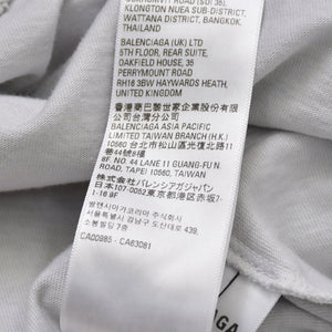 極美品 BALENCIAGA バレンシアガ Tシャツ メタルロゴ 694576 TMV88 ダメージ加工 ペイント サイズL グレー コットン中古 4a004943