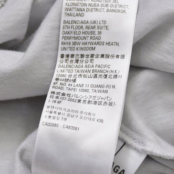 極美品 BALENCIAGA バレンシアガ Tシャツ メタルロゴ 694576 TMV88 ダメージ加工 ペイント サイズL グレー コットン中古 4a004943