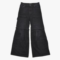 極美品 BALENCIAGA バレンシアガ Flared Cargo pants フレアドカーゴパンツ 783694 TNW11 2WAY サイズXS ブラック 中古 4a004944