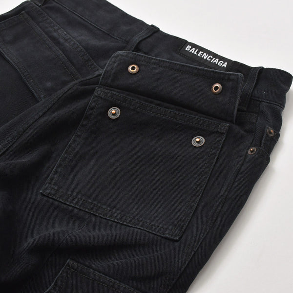 極美品 BALENCIAGA バレンシアガ Flared Cargo pants フレアドカーゴパンツ 783694 TNW11 2WAY サイズXS ブラック 中古 4a004944