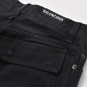 極美品 BALENCIAGA バレンシアガ Flared Cargo pants フレアドカーゴパンツ 783694 TNW11 2WAY サイズXS ブラック 中古 4a004944