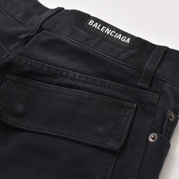 極美品 BALENCIAGA バレンシアガ Flared Cargo pants フレアドカーゴパンツ 783694 TNW11 2WAY サイズXS ブラック 中古 4a004944