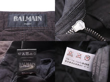 画像をギャラリービューアに読み込む, BALMAIN バルマン バイカークロップドパンツ デニムパンツ S5HT548C487 日本製 コットン ブラック サイズ32 美品 中古 49499