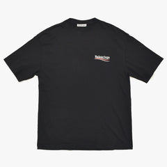 極美品 BALENCIAGA バレンシアガ Tシャツ ポリティカルキャンペーン 570803 TAV44 サイズXS ブラック コットン中古 4a004945