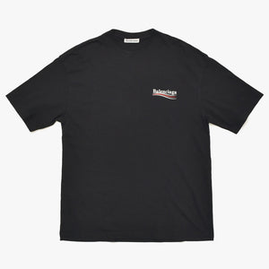 極美品 BALENCIAGA バレンシアガ Tシャツ ポリティカルキャンペーン 570803 TAV44 サイズXS ブラック コットン中古 4a004945