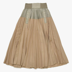 極美品 Sacai サカイ スカート 23-06448 サイズ0 ベージュ カーキ 日本製 ポリエステル ウール 中古 4a004946