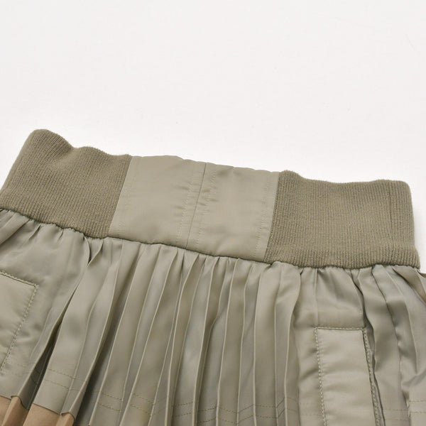 極美品 Sacai サカイ スカート 23-06448 サイズ0 ベージュ カーキ 日本製 ポリエステル ウール 中古 4a004946