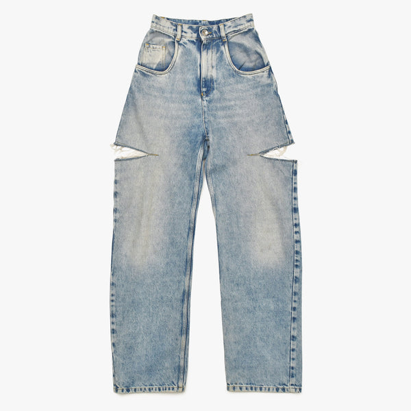 極美品 Maison Margiela メゾンマルジェラ スラッシュディテール デニムパンツ S51LA0051 S30513 サイズ36 中古 4a004947