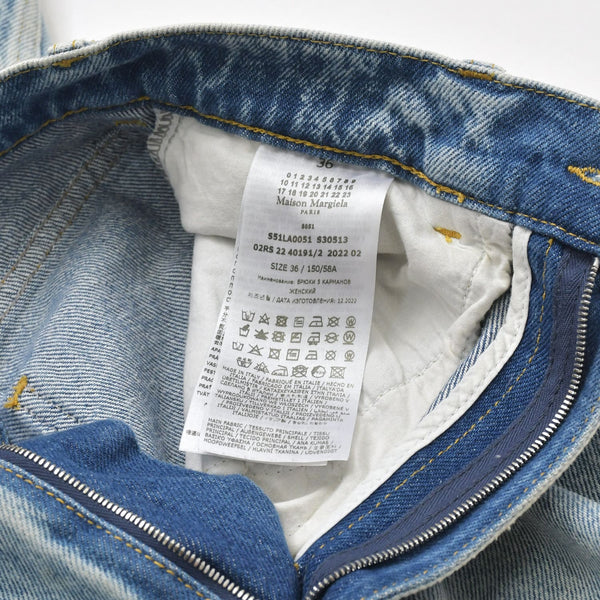 極美品 Maison Margiela メゾンマルジェラ スラッシュディテール デニムパンツ S51LA0051 S30513 サイズ36 中古 4a004947