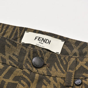 極美品 FENDI フェンディ× Sarah Coleman サラコールマン ズッカ柄 フィッシュアイロゴ サイズ38 ブラウン 中古 4a004948