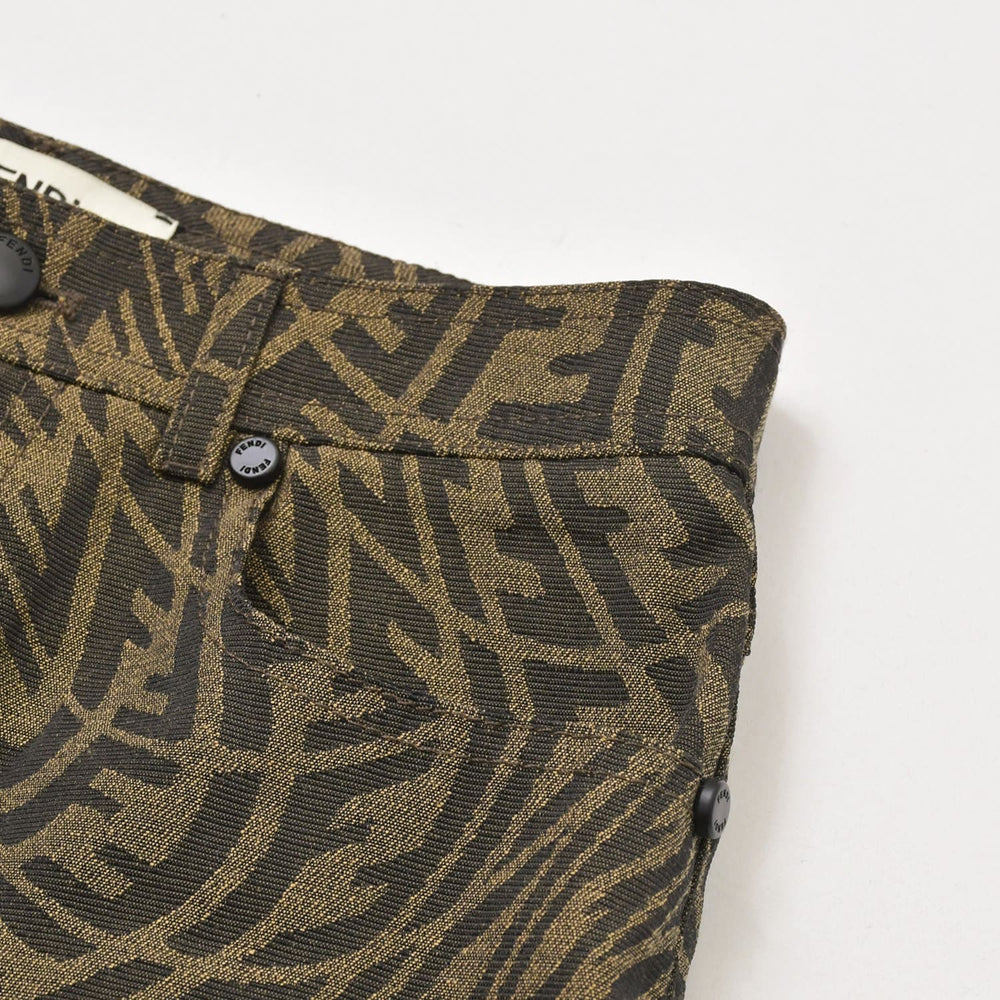極美品 FENDI フェンディ× Sarah Coleman サラコールマン ズッカ柄 フィッシュアイロゴ サイズ38 ブラウン 中古 4a004948