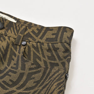 極美品 FENDI フェンディ× Sarah Coleman サラコールマン ズッカ柄 フィッシュアイロゴ サイズ38 ブラウン 中古 4a004948