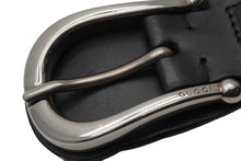 画像をギャラリービューアに読み込む, GUCCI グッチ ベルト レザー ブラック シルバー金具 黒 革 268242 中古 49554