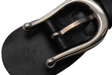 画像をギャラリービューアに読み込む, GUCCI グッチ ベルト レザー ブラック シルバー金具 黒 革 268242 中古 49554