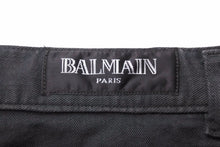 画像をギャラリービューアに読み込む, BALMAIN バルマン スキニーパンツ ボトムス ファスナージップ ダメージ加工 ブラック シルバー サイズ32 美品 中古 49571