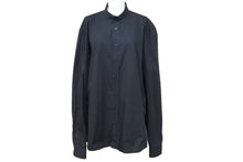 画像をギャラリービューアに読み込む, BALMAIN バルマン 長袖シャツ ダメージ加工 無地 トップス S5HT120C320P コットン ブラック サイズ40 美品 中古 49588