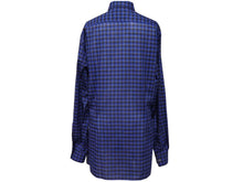 Load image into Gallery viewer, 極美品 LANVIN ランバン 長袖シャツ 75008 チェックシャツ ネイビー コットン100％ サイズ40 中古 49593