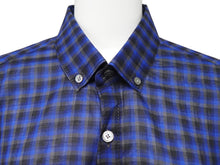 Load image into Gallery viewer, 極美品 LANVIN ランバン 長袖シャツ 75008 チェックシャツ ネイビー コットン100％ サイズ40 中古 49593