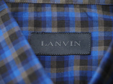 Load image into Gallery viewer, 極美品 LANVIN ランバン 長袖シャツ 75008 チェックシャツ ネイビー コットン100％ サイズ40 中古 49593