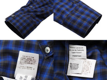 Load image into Gallery viewer, 極美品 LANVIN ランバン 長袖シャツ 75008 チェックシャツ ネイビー コットン100％ サイズ40 中古 49593