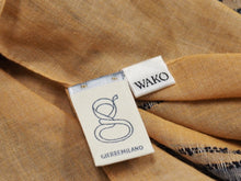 画像をギャラリービューアに読み込む, WAKO GINZA TOKYO 和光・銀座 GIERREMILANO ストール スカーフ オレンジ ネイビー コットン 美品 中古 49648