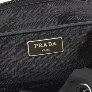 PRADA プラダ テスートナイロン ロボット リュックサック 1BZ811 サフィアーノレザー スタッズ メタルロゴプレート ブラック 美品 中古 1BZ811