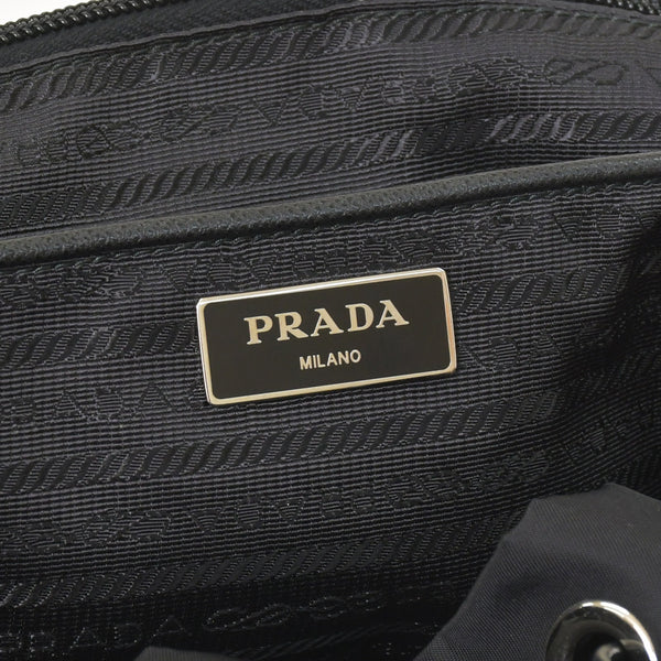 PRADA プラダ テスートナイロン ロボット リュックサック 1BZ811 サフィアーノレザー スタッズ メタルロゴプレート ブラック 美品 中古 1BZ811