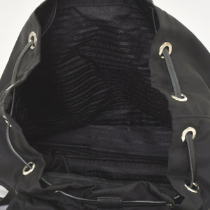 PRADA プラダ テスートナイロン ロボット リュックサック 1BZ811 サフィアーノレザー スタッズ メタルロゴプレート ブラック 美品 中古 1BZ811