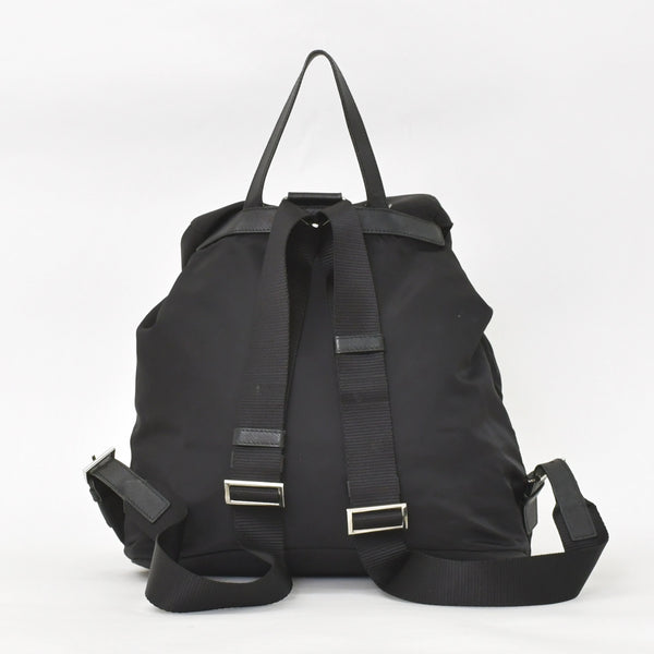 PRADA プラダ テスートナイロン ロボット リュックサック 1BZ811 サフィアーノレザー スタッズ メタルロゴプレート ブラック 美品 中古 1BZ811